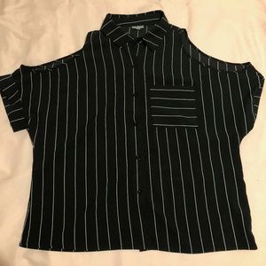 Charlotte Russe Cold Shoulder Button-Down